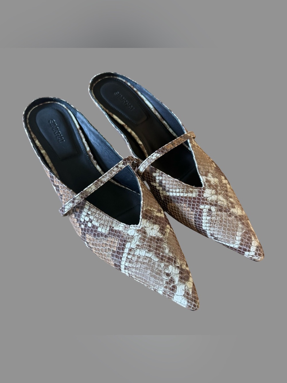 Simkhai Snake Print Pointy Toe Slip On Kitten Heel Mules US8/ EU38 NWOT ($495)